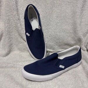 J. Crew Mens Navy Blue Flat Low Top Sneakers Slip Ons US 11 New with tags